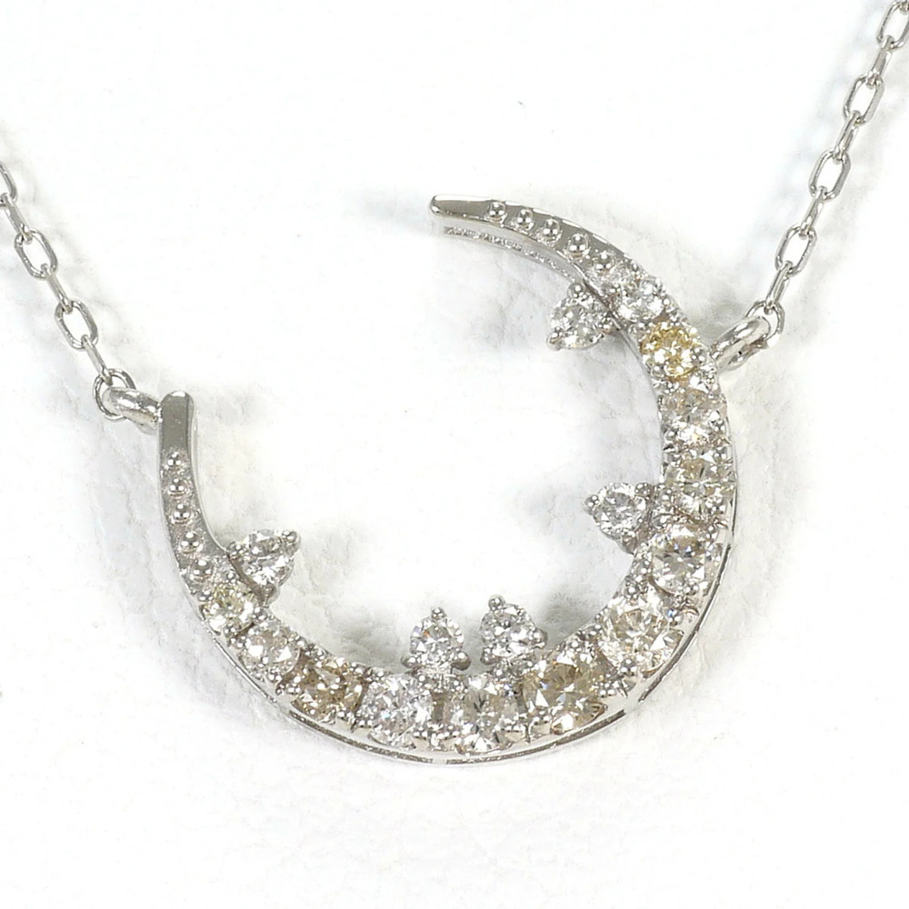 PT900 Platinum / PT850 Necklace with 0.20ct Diamond, Total Weight 1.8g, 46cm ...